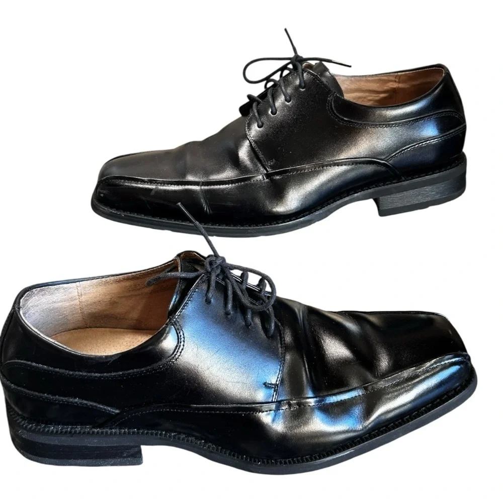 Florsheim Comfortech Black Leather Square Toe Oxford Shoes – Men’s Size 9.5D